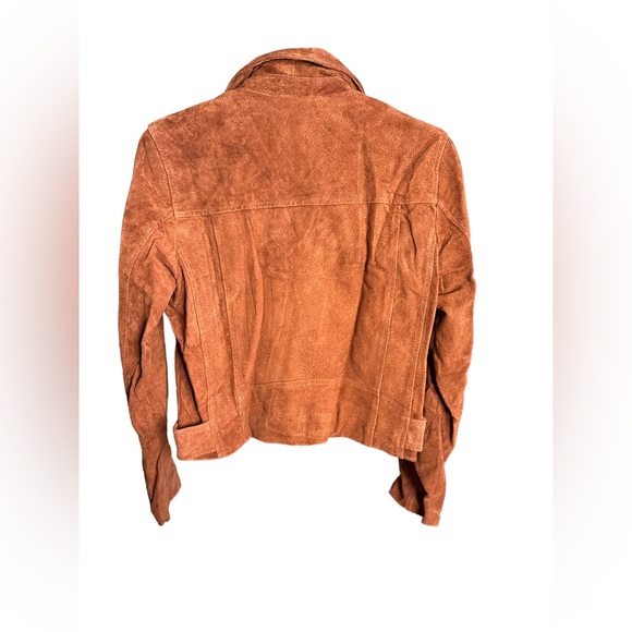 NEW Blank NYC Brown/ Tan Belted Front Zip Leather Jacket Size Small - Picture 8 of 8